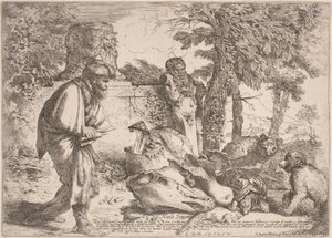 Diogenes söker en ärlig man av Giovanni Benedetto Castiglione