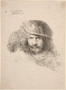 Chef för en ung man i en fjäderhatt (så kallat självporträtt) av Giovanni Benedetto Castiglione