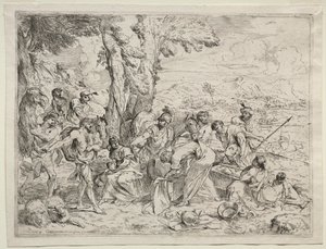 Laban söker efter idoler i Rachels bagage av Giovanni Benedetto Castiglione