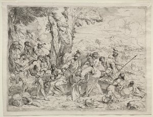 Laban söker efter idoler i Rachels bagage, ca. 1635. av Giovanni Benedetto Castiglione