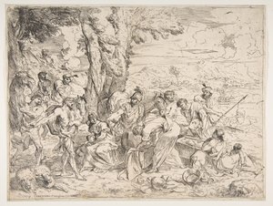 Laban letar efter idoler bland Jacobs ägodelar, ca. 1635-40. av Giovanni Benedetto Castiglione