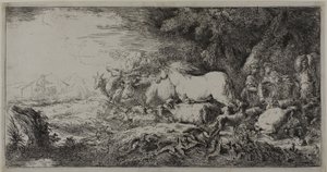 Noa och djuren som går in i arken av Giovanni Benedetto Castiglione