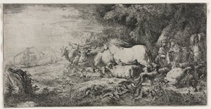 Noa och djuren som går in i arken av Giovanni Benedetto Castiglione