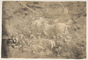 Noa och djuren som går in i arken, 1650-55. av Giovanni Benedetto Castiglione
