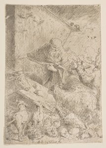 Noa släppte in djuren i arken, ca. 1630. av Giovanni Benedetto Castiglione
