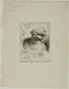 Gammal man med turban av Giovanni Benedetto Castiglione
