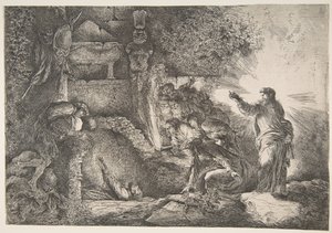 Lasarus höjning, 1645-1650. av Giovanni Benedetto Castiglione