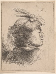 Litet orientaliskt huvud av Giovanni Benedetto Castiglione