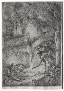 Upptäckten av de heliga Petrus och Paulus kroppar av Giovanni Benedetto Castiglione