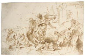 Fyndet av Moses av Giovanni Benedetto Castiglione