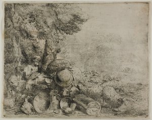 Den överbelastade åsnan av Giovanni Benedetto Castiglione
