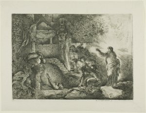 Lazarus uppståndelse av Giovanni Benedetto Castiglione