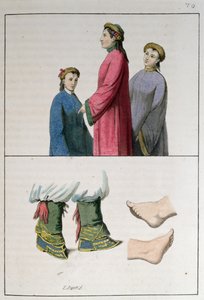 Kinesiska kvinnors fötter, illustration från 
