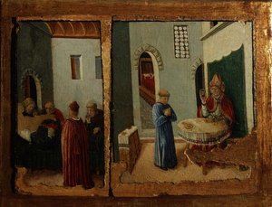 Två scener ur St. Savinos liv (panel)