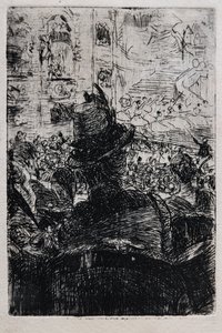 Vid operatören i Paris, c.1880 (randig på papper) av Giovanni Boldini