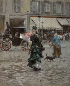 När man korsar gatan. 1873-75 av Giovanni Boldini