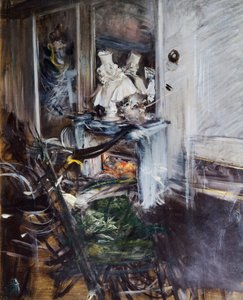 Kardinal Bernini i målarrummet av Giovanni Boldini (1842-1931), olja på duk, 53x46 cm av Giovanni Boldini
