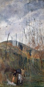 Bondekvinna som plockar upp hennes tvätt av Giovanni Boldini