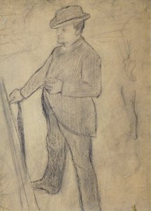 Porträtt av Boldini, av Edgar Degas (1834-1917), teckning av Giovanni Boldini