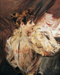 Porträtt av Eleonora Duse (Vigevano 1858 - Pittsburgh 1924), italiensk skådespelerska, målning av Giovanni Boldini (1842-1931) av Giovanni Boldini