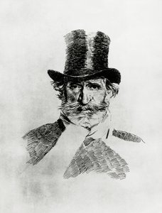 Porträtt av Giuseppe Verdi (1813-1901), italiensk kompositör, teckning av Giovanni Boldini (1842-1931) av Giovanni Boldini
