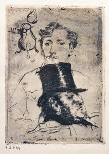 Porträtt av Rodenbach (etsning och torrnål) av Giovanni Boldini