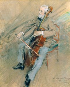 Porträtt av cellisten Gaetano Braga av Giovanni Boldini