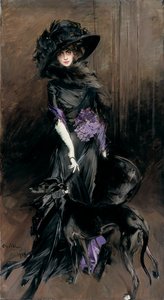 Porträtt av Marchesa Luisa Casati med en vinthund av Giovanni Boldini