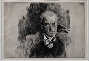 Porträtt av målaren Adolph Menzel av Giovanni Boldini