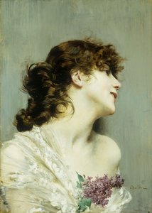 Profil av en ung kvinna, av Giovanni Boldini