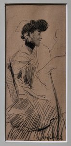 Sittande elegant kvinna av Giovanni Boldini