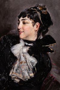 Grevinnan av Rasty på soffan, detalj av Giovanni Boldini