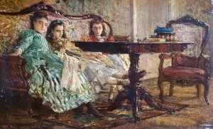 The Laskaraki Sisters av Giovanni Boldini (1842-1931), olja på trä av Giovanni Boldini