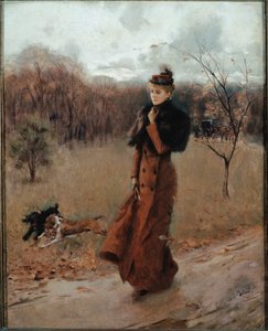The Walk to the Park i Neapel (olja på duk) av Giovanni Boldini