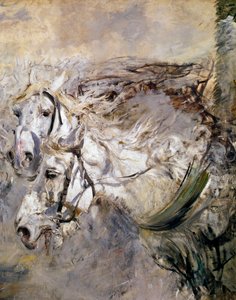 Två vita hästar målning av Giovanni Boldini (1842-1931) 1874 Dim.153x122 cm Pistoia, Boldini Collection av Giovanni Boldini