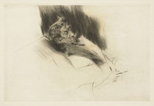 Whistler sovande, 1897 av Giovanni Boldini