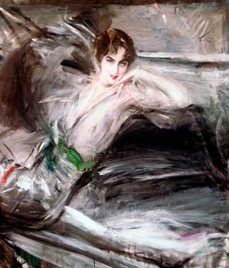 Kvinna satt på stol, c1860 av Giovanni Boldini