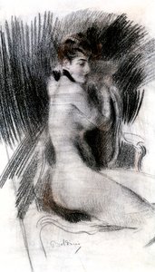 Kvinna sitter, c1920 av Giovanni Boldini