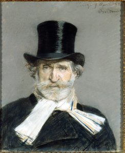 porträtt av Giuseppe Verdi 1886. Dessin de Giuseppe Boldini (1842-1931). Rom. Galleri för modern konst av Giovanni Boldini