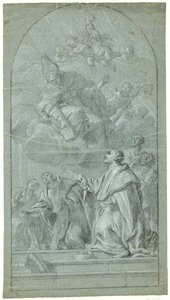 Augustinermunkar som tar emot sin ordningsstyre från St Augustine av Giovanni Bonati