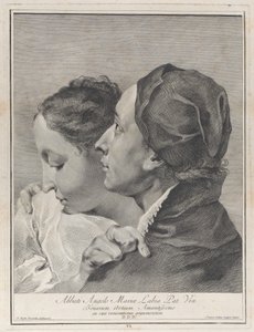 En ung man som omfamnar en flicka, 1743. av Giovanni Cattini