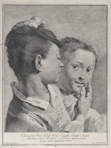Pojke med en hatt som rör vid en flickas ansikte, 1743. av Giovanni Cattini