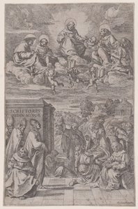 Ekklesiastik i landskapsskrift, andra i himmelriket ovan, c1650. av Giovanni Cesare Testa