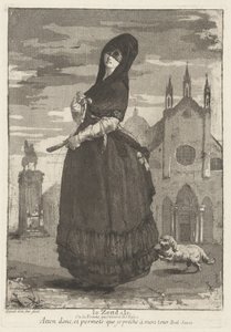 Le Zendale (Kvinna i huva, eller kvinnan som återvänder från kyrkan) av Giovanni David