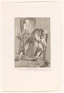 Den maskerade kaffedrickaren och Den trötta perukmakaren De vermoeide pruikenmaker Le Perruquier (titel på objekt) Divers Portraits (serietitel) av Giovanni David