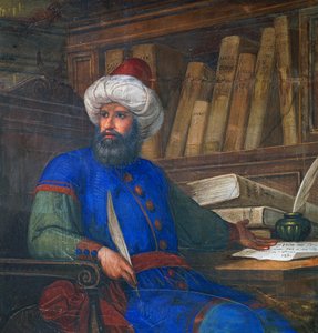 Porträtt av Andrea Alpago (1450-1522), läkare och filosof, fresk av Giovanni De Min (1786-1859), Rådhuset, Belluno, Veneto, Italien av Giovanni De Min