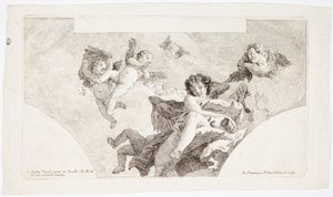 Änglar som bär karmeliternas avlat av Giovanni Domenico Tiepolo