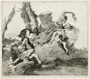 Armida möter den sovande Rinaldo av Giovanni Domenico Tiepolo