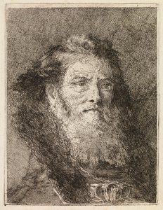 Barhuvad man vänd åt höger av Giovanni Domenico Tiepolo