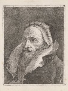 Skäggig gammal man med mössa, från Raccolta di Teste (Samling av huvuden) av Giovanni Domenico Tiepolo